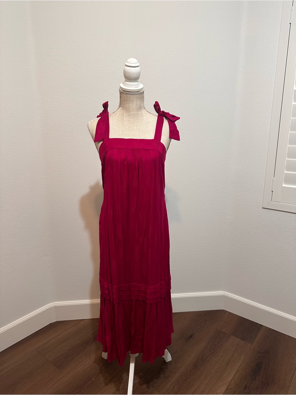 Band of Gypsies Fuchsia Tie-Shoulder Maxi Dress